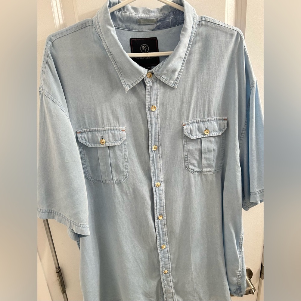Vintage Jamaica Jaxx Mens Light Blue Hawaiian Button Down Shirt - Size XXL - Picture 2 of 8